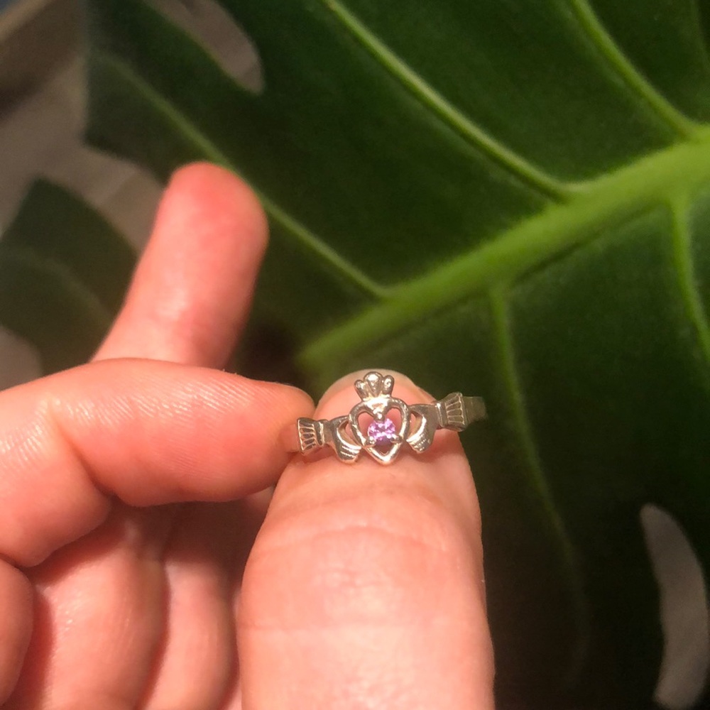 Claddagh Ring With Amethyst - image 1
